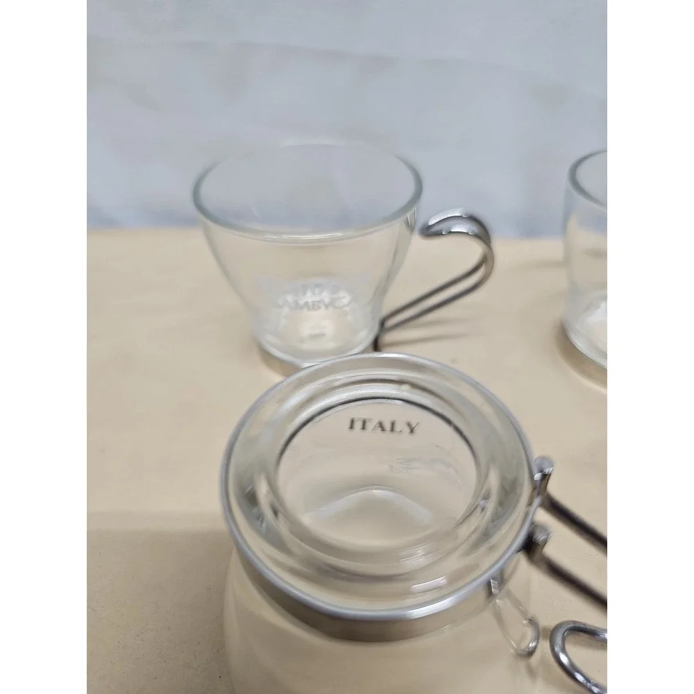 Bormioli Rocco Italy Set of 4‎ Verdi Espresso Glass Cups Romana Vitrosax Sambuca